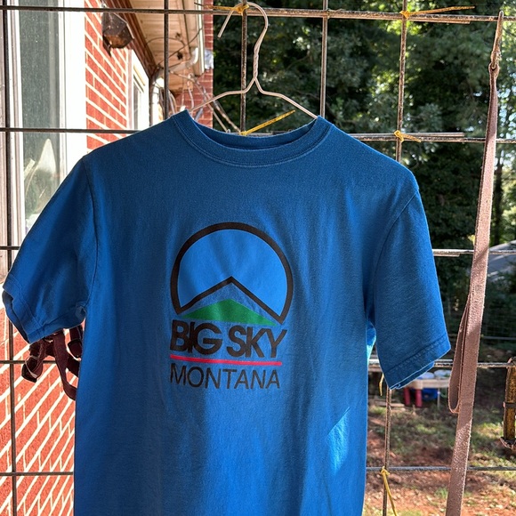 Champion Authentic Athletic Apparel Blue Short Sleeves Tee Big Sky Montana Men S - Picture 5 of 16